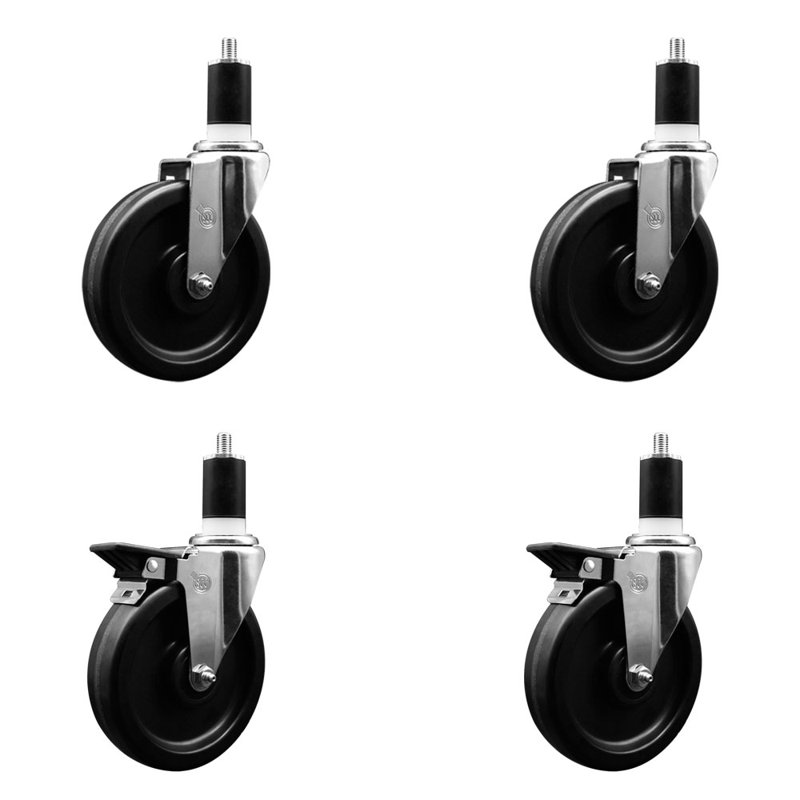 Ensemble de roulettes Phénoliques pivotantes à roues pivotantes 1-1 / 2 pouces 2 CCS
