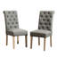 Chaise de salle à manger en bois massif gris (2) - Élégant revêtement, pieds, attrait moderne de 2 chaises avec et avec revêtement capitonné-1588988462