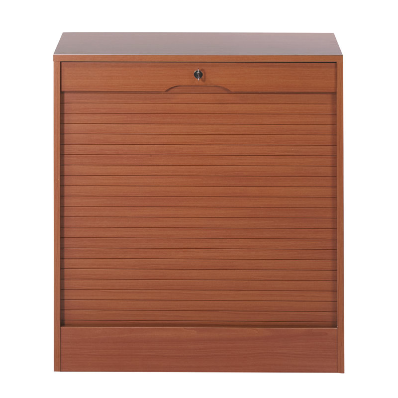 Cauley 1 -Door 8 -Shelf Tambour Unit, Cherry