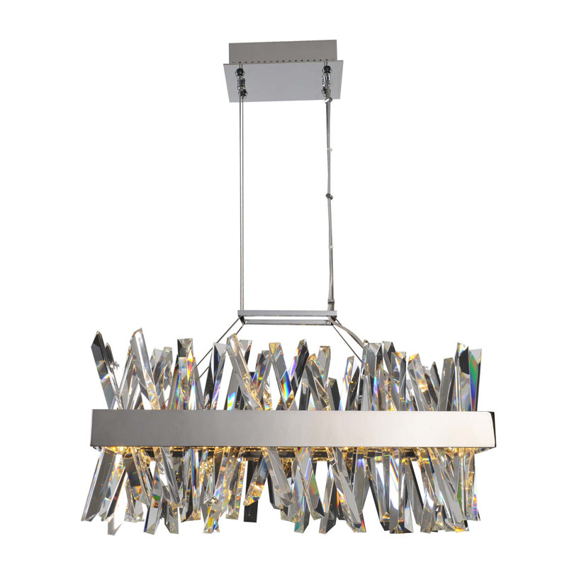 Luminaire suspendu linéaire Glacier, Noir mat, H 184 po x P 26 po x l 12 po