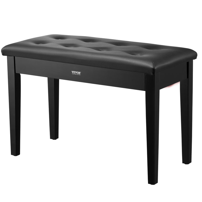 Duet Piano Keyboard Bench Storage Padded Chair Wooden Vanity Bookcase Stool, 19" H x 29.5" W x 14" D
