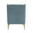 Modern Luxury Blue Chenille Upholstery Wingback Accent Chair 1Pc Gold Finish Metal Legs Pocket Coils Diamond Stitched Furniture-247681694