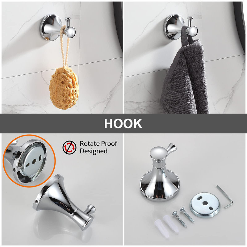 4 - Piece Bathroom Hardware Set, Chrome