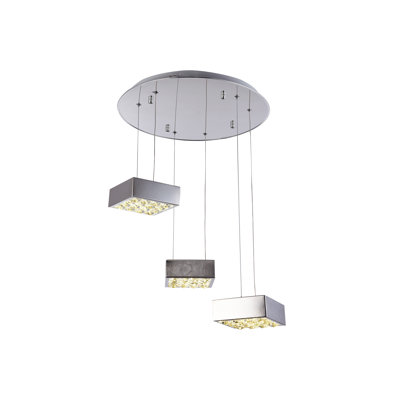Transitional 3 Tier LED Crystal Pendant