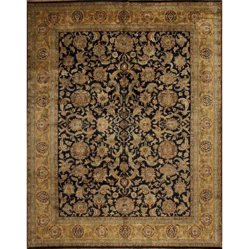 Golden Age Hand Knotted Wool Area Rug, Rectangle 6' x 9'