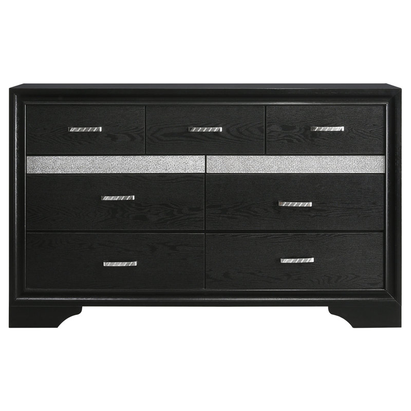 Commode 9 tiroirs Annie noire, Noir