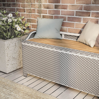 Banc de rangement en osier Angelah Tides