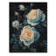 «Dark Aqua Roses Elegance At Night II», art mural en bois Roses, sur bois de pin naturel-731378826