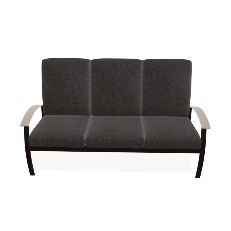 Canapé de patio 3 places avec coussins Askar, Kona texturé, Mélange anthracite