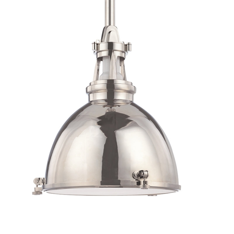 Massena 13.5" 1-Light Pendant, Polished Nickel, Polished Nickel