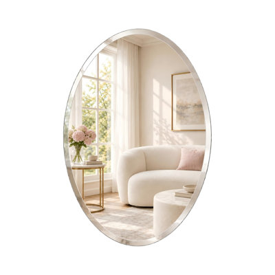 Miroir de salle de bain mural biseauté sans cadre pour salle de bain et salon