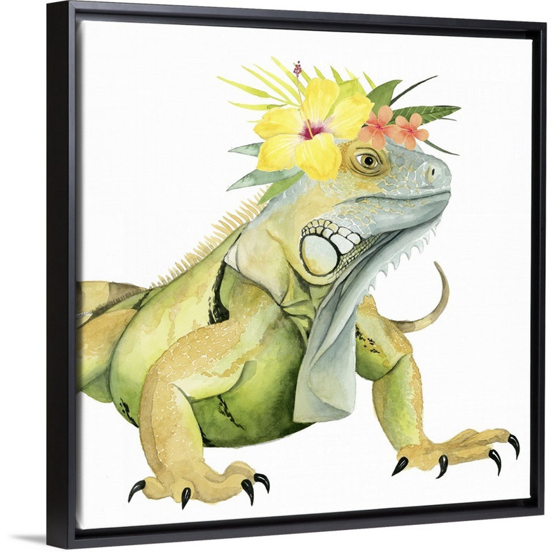 Art de halo iv tropical Seybert, Cadre flottant noir, H 12 po x l 12 po x P 1,75 po
