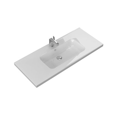 Alma 18'' Chrome Porcelain Rectangular Bathroom Sink with Overflow