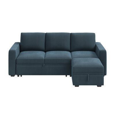 Hoelscher L-Shaped Sectional Sleeper With Storage Blue