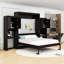 Grand lit escamotable en bois avec armoires, coiffeuse et bureau-1851690955