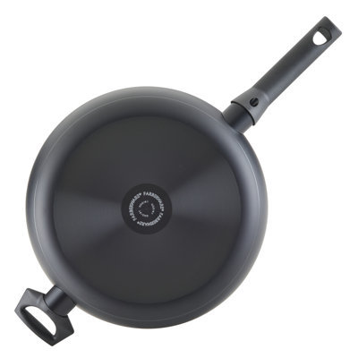 Farberware Power Base Aluminum Nonstick Everything Pan, 12.25-inch, Matte Black