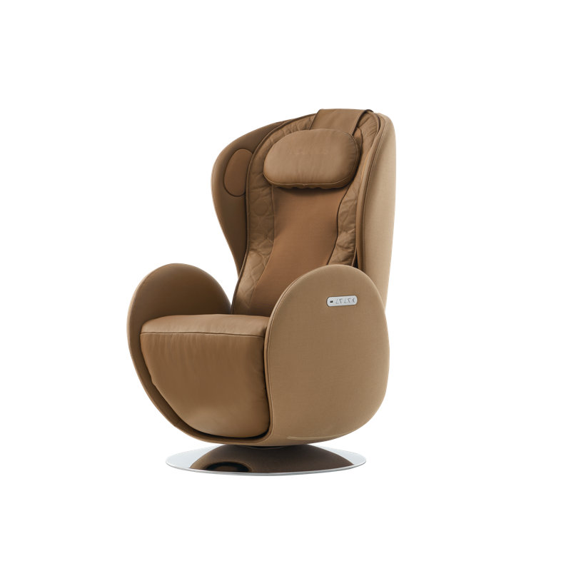 Fauteuil de massage chauffant Nouhaus Luna, fauteuil inclinable de massage Zero-Gravity avec massage 3D à faible bruit et double système de son (caramel foncé)