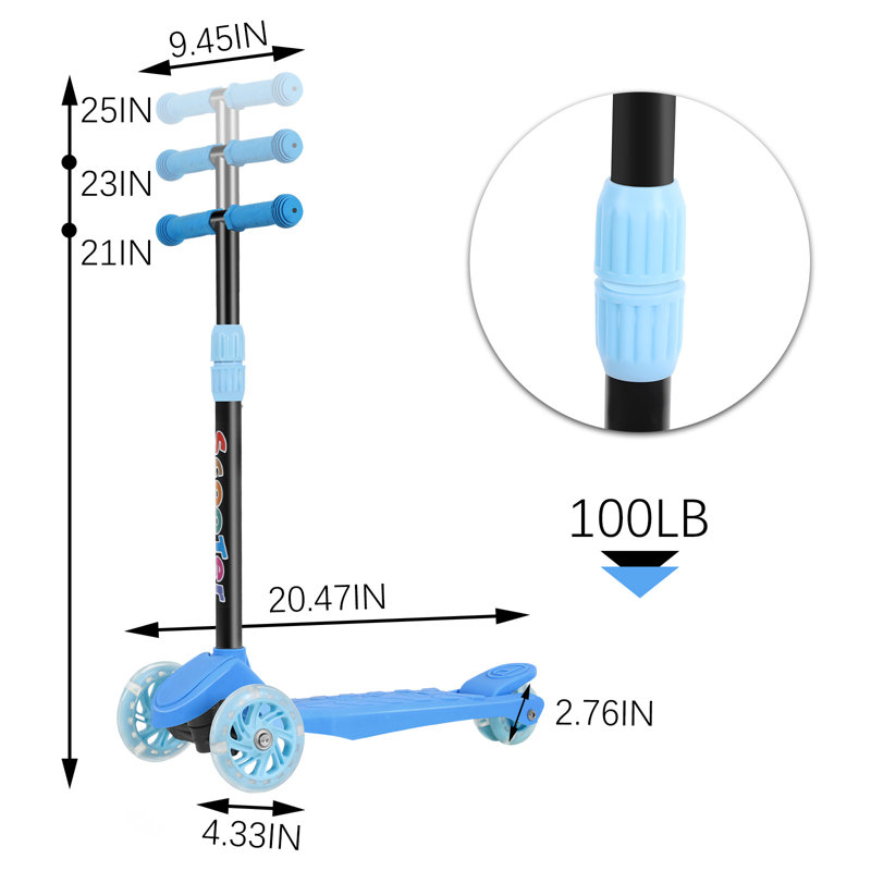 Scooter à quatre roues - bleu