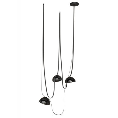 Fremont ​belt 3-light 275"l Pendant In Black/smoked Glass Bowl