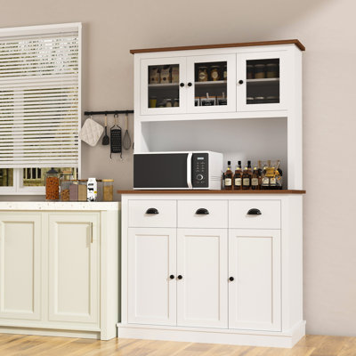 71" Kitchen Pantry Cabinet With Charging Station, Microwave Shelf & Drawers by Latitude Run