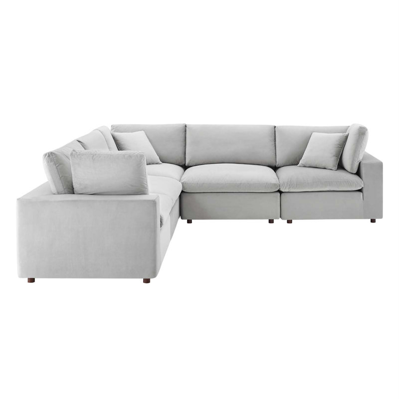 Canapé modulaire 5 pièces Modway Commix, Gris clair