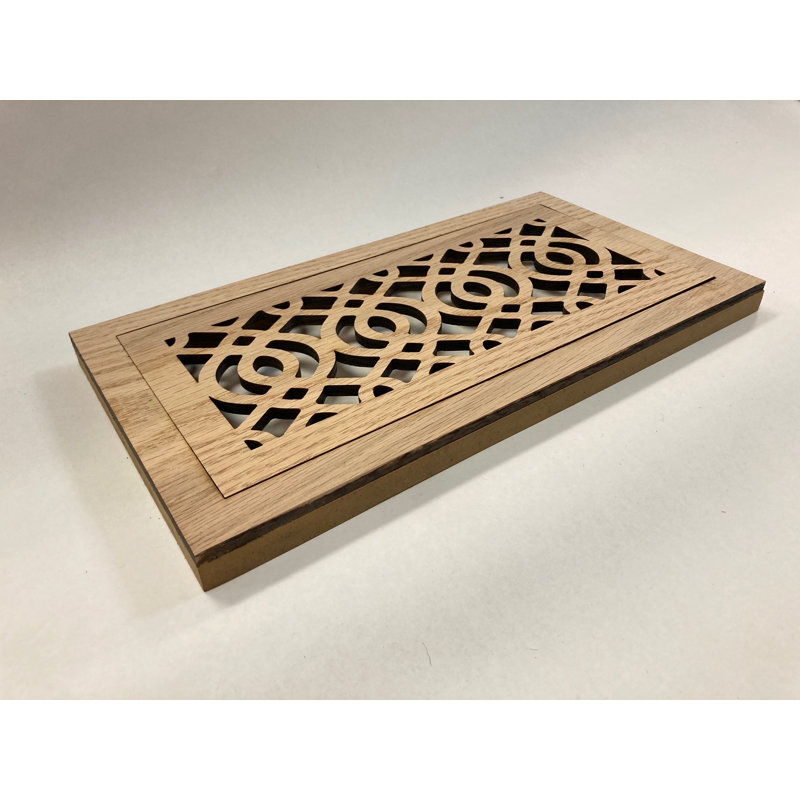 Registre de plancher de bois franc. Ouverture de conduit 6 x 10 (au total 9 x 13) - Conception arabe