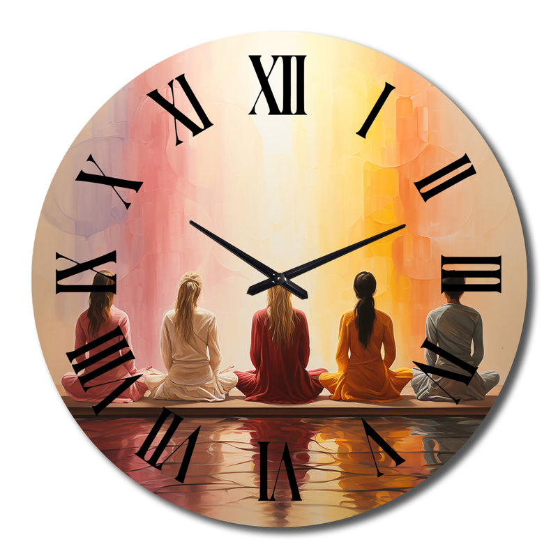 Yoga Asanas méditatif - Horloge murale, Très grand