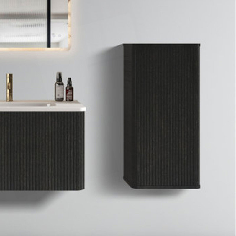 Bathroom Floating Side Cabinet, Wall-Mounted Storage Cabinet, Black Brown
