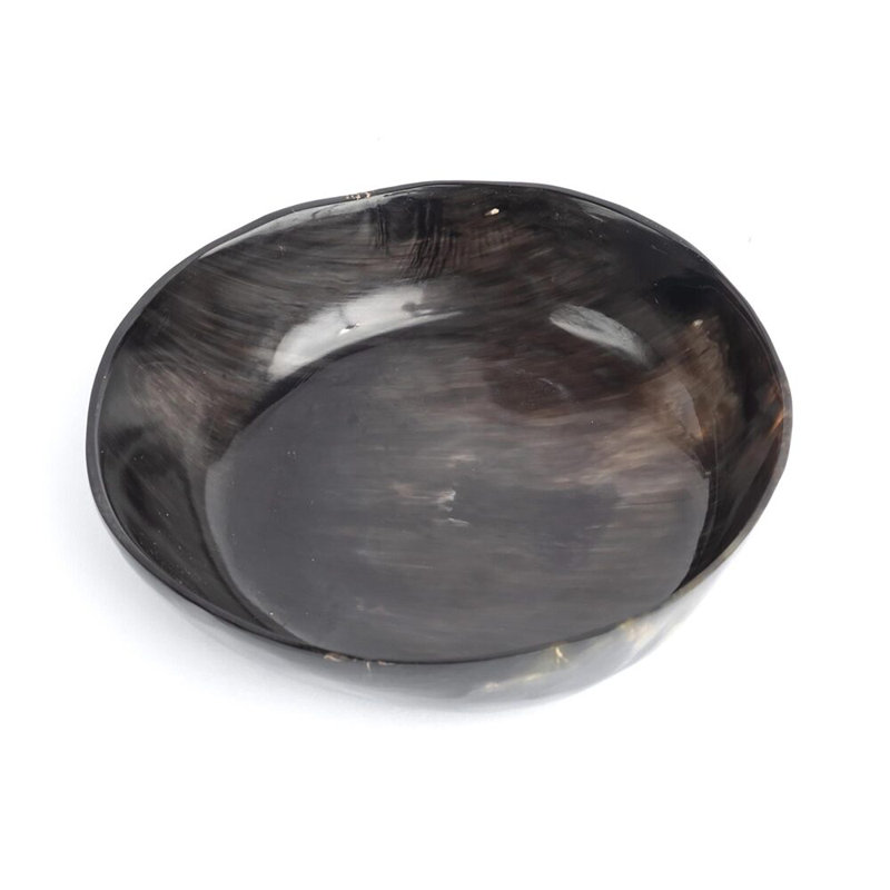 Ankole-Watusi Cow Horn Round Contemporary Decorative Bowl in Black