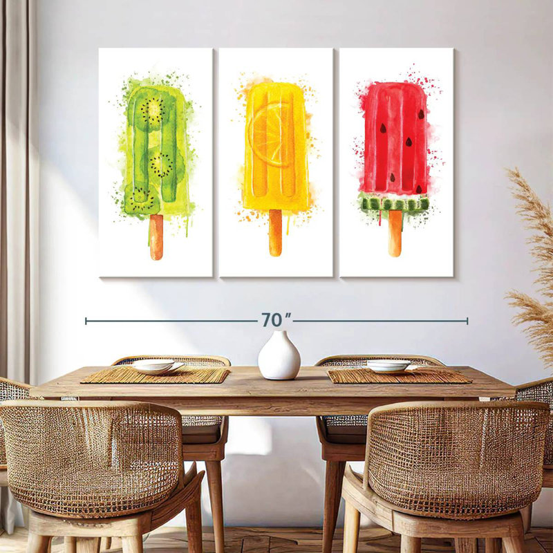 Yarlin Fruity Popsicles Splatter, 42" H x 65" W