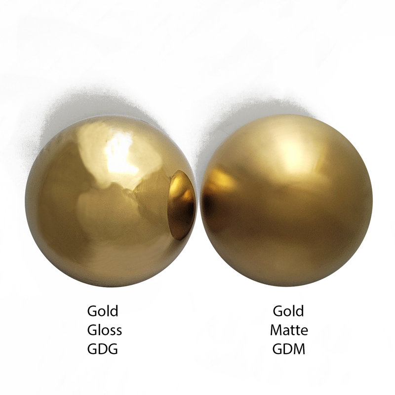 Half Ball 6"d, Gold Gloss, Gloss Gold, 6" H x 6" W x 4" D