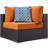 Ensemble de conversation modulaire en rotin 3 pièces avec coussins Elswick-833478836