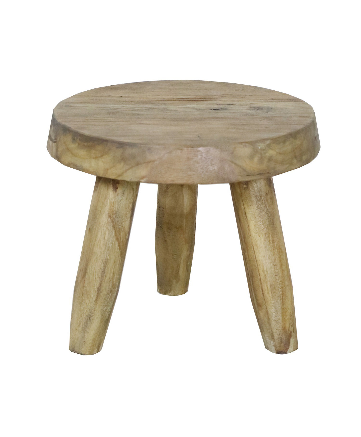 Redwood Foot Stool, Stable Stool with Flared-Leg Design