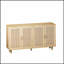 Armoire de rangement élégante et fonctionnelle en rotin à 4 portes avec tablettes réglables pour une organisation améliorée