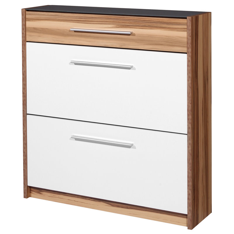 Shoe Storage Cabinet, Baltimore-Walnut / White