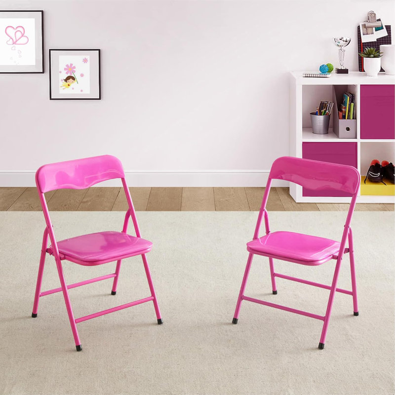  Chaise pliante rembourrée, ensemble de 2, Rose