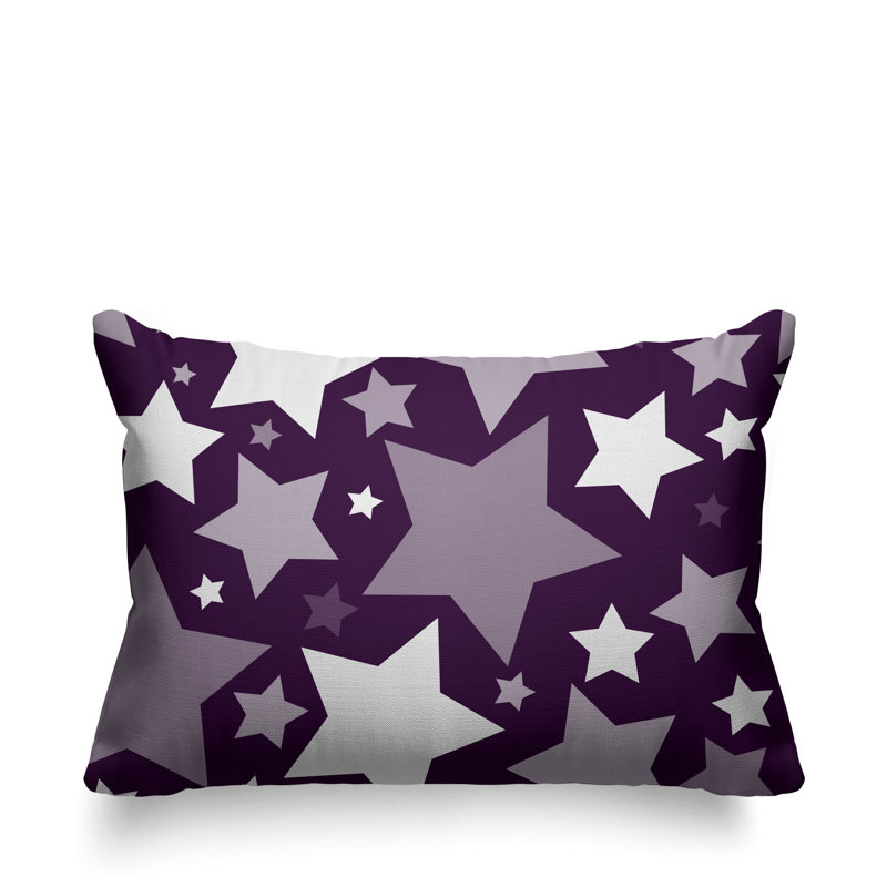 Geometric Outdoor Reversible Throw Pillow, Purple
