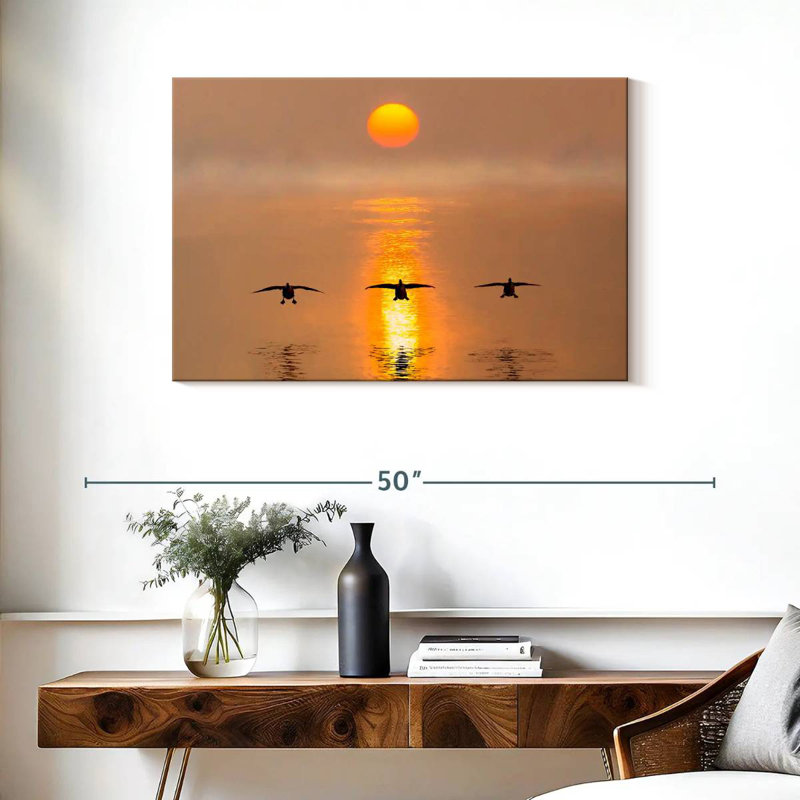 Brampt Flying Geese Over The River, 24" H x 36" W