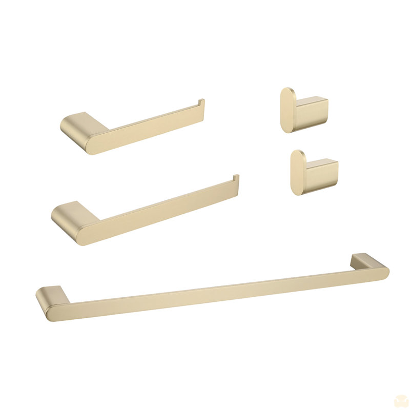 Ensemble de quincaillerie de salle de bain 5 pièces, Or brossé