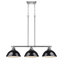 Luminaire suspendu en forme de dôme à 3 lumières pour îlot de cuisine Drakeford-626184612-626184620