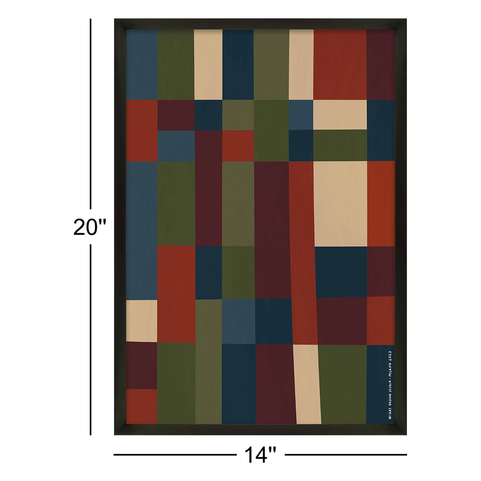 Fragmented Spectrum 5 Print by Romina Gadler, Black Framed, 20" H x 14" W