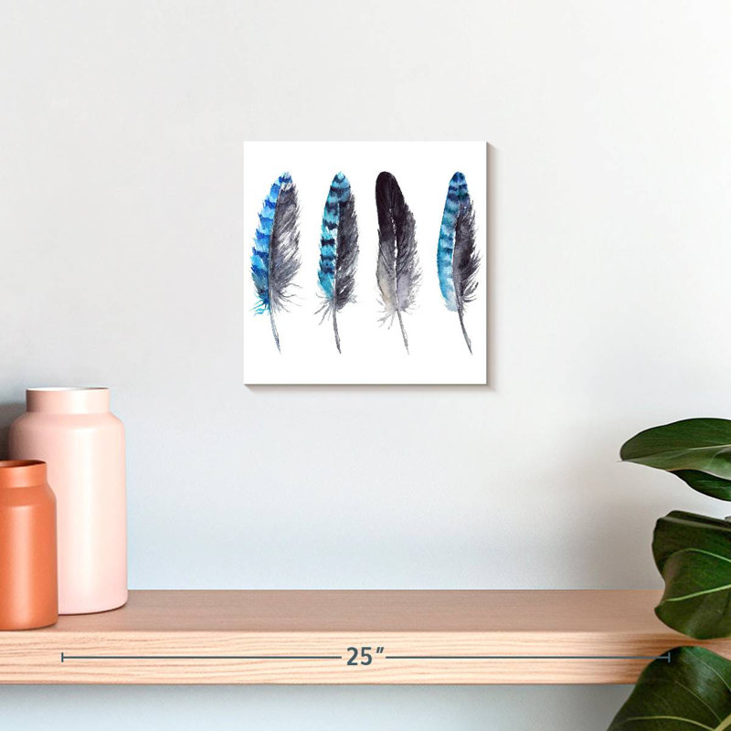 Kerner Blue Jay Feathers, 10" H x 10" W
