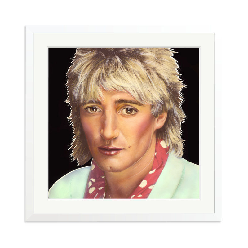Rod Stewart, 25" H x 25" W, White