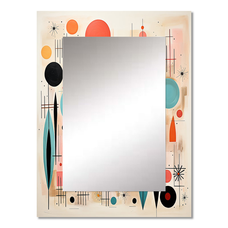 Miroir décoratif rose Mid Mid Century Whimsical Wonders IV - Mid-Century, 32 po x 24 po
