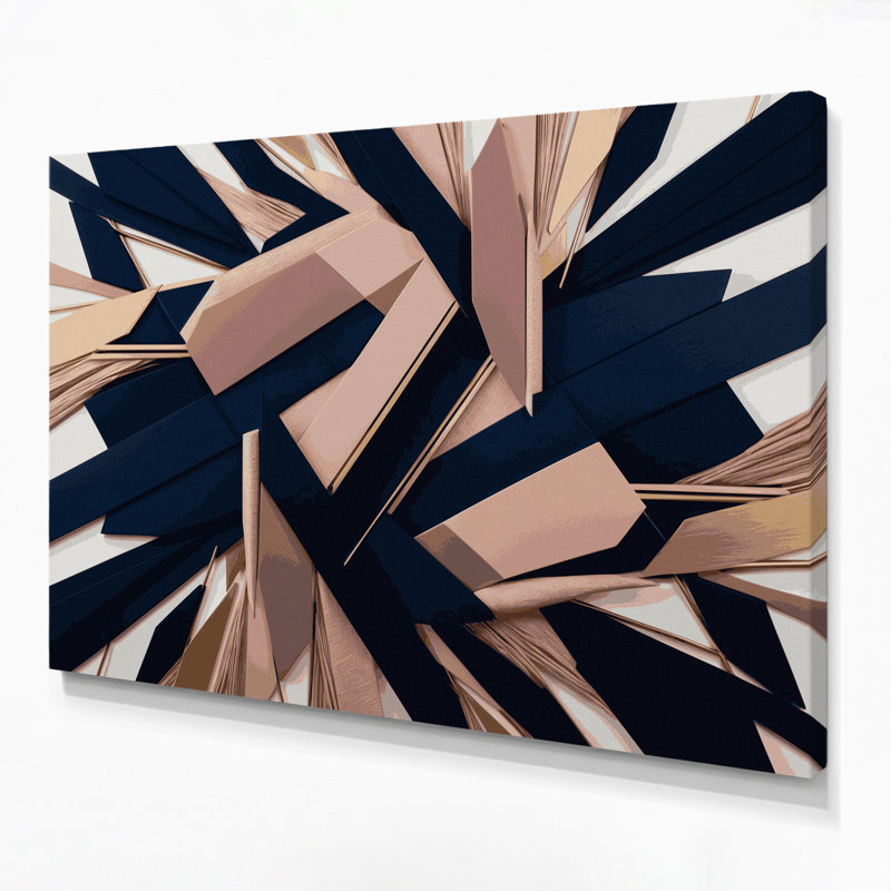 «Geometric Abstraction 88», art mural sur toile bleue, H 8 po x l 10 po