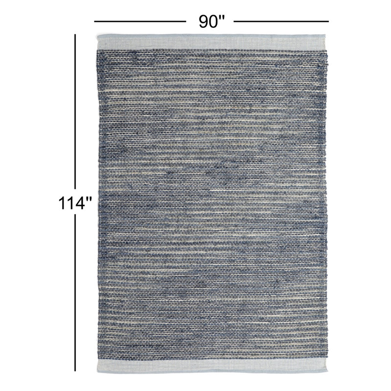 Vanora Striped Area Rug in Blue, Rectangle 7'6" x 9'6"