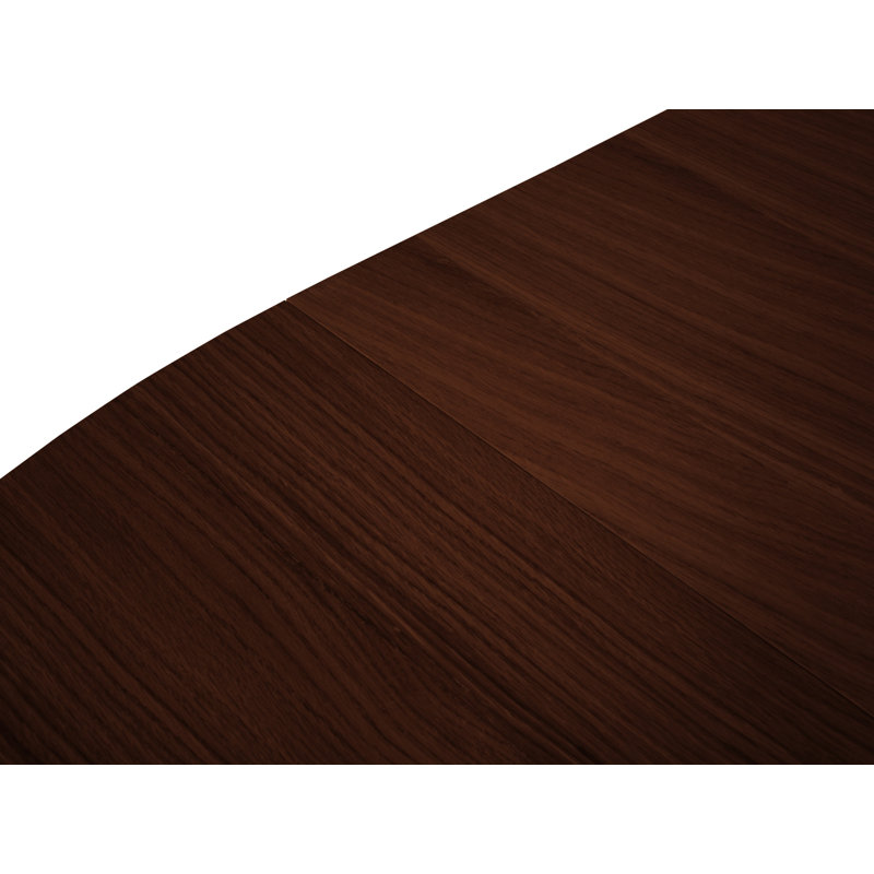 Round Solid Wood Pedestal Dining Table, Dark Oak Veneer/Dark Brown Oak, Dark Brown Oak
