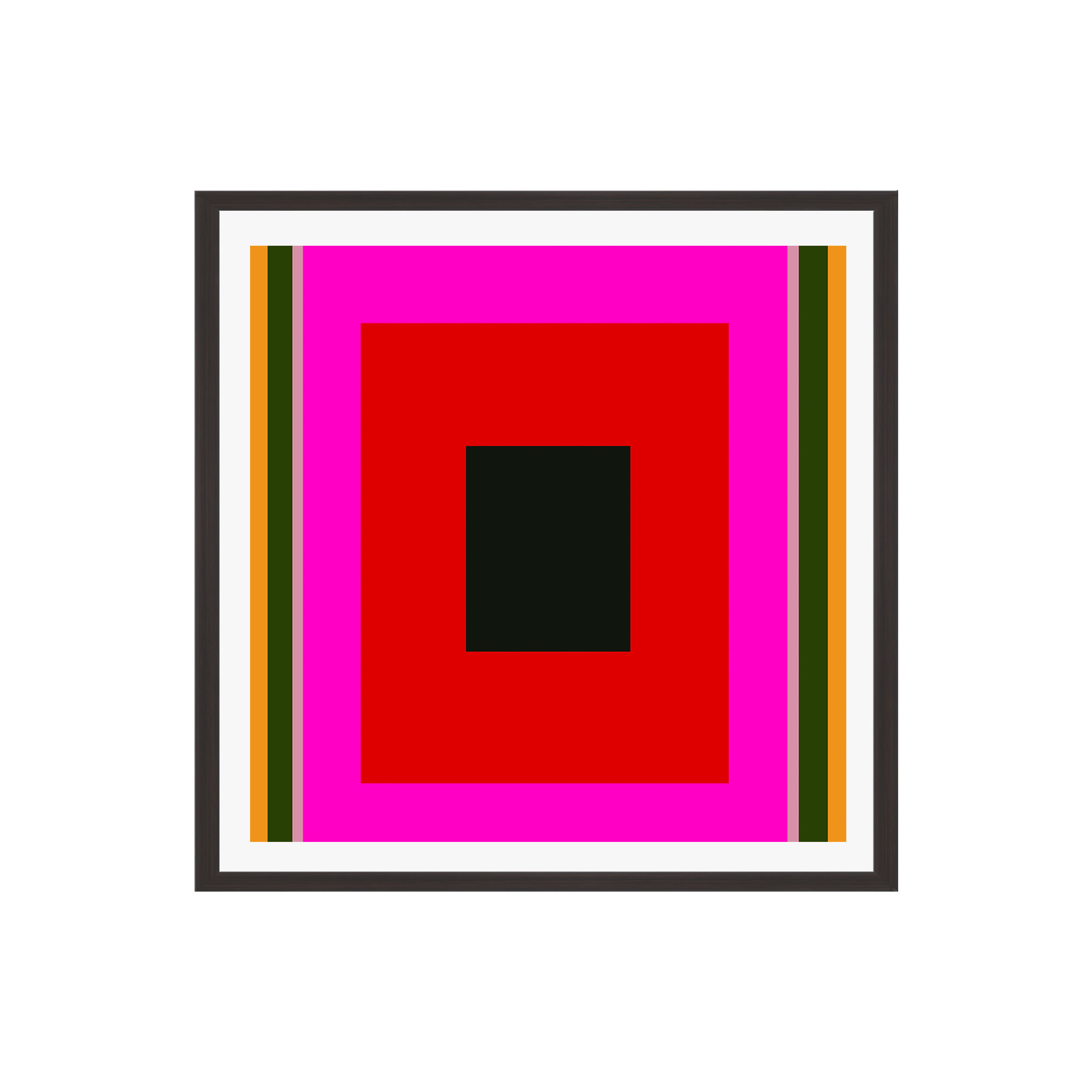 Burst Alternatively Modern Color Field by Marin Vaan Zaal, Espresso Floater Framed, 12" H x 12" W x 0.75" D, No