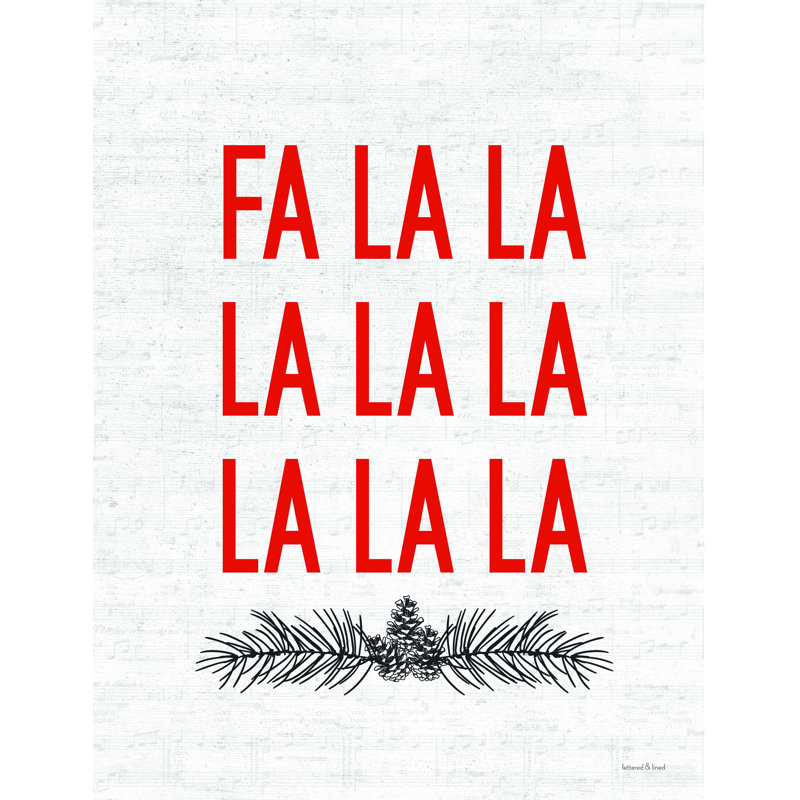 Fa La La - Art textuel sur toile tendue, H 24 po x l 18 po