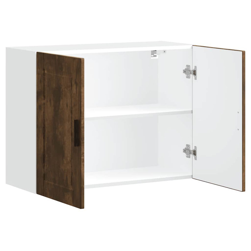 Latitude Run Kitchen Corner Base Cabinet Porto Concrete Engineered Wood, Smoked Oak